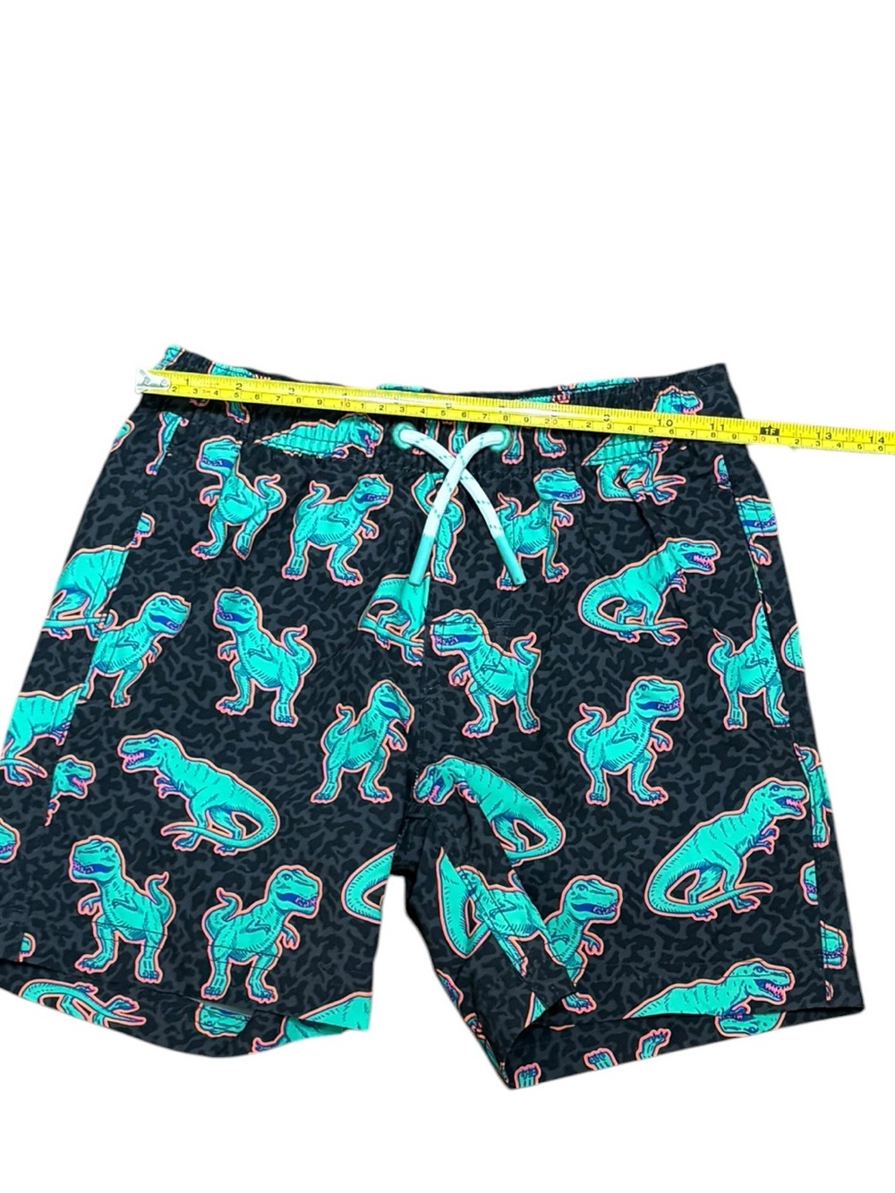 Boys Black Swim Trunks with Teal Dinosaur Print, Size S 6-7 NWT - Picture 5 of 7